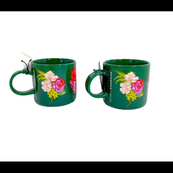 (2) Starbucks + Ban.do Bando Floral Mugs 12 oz